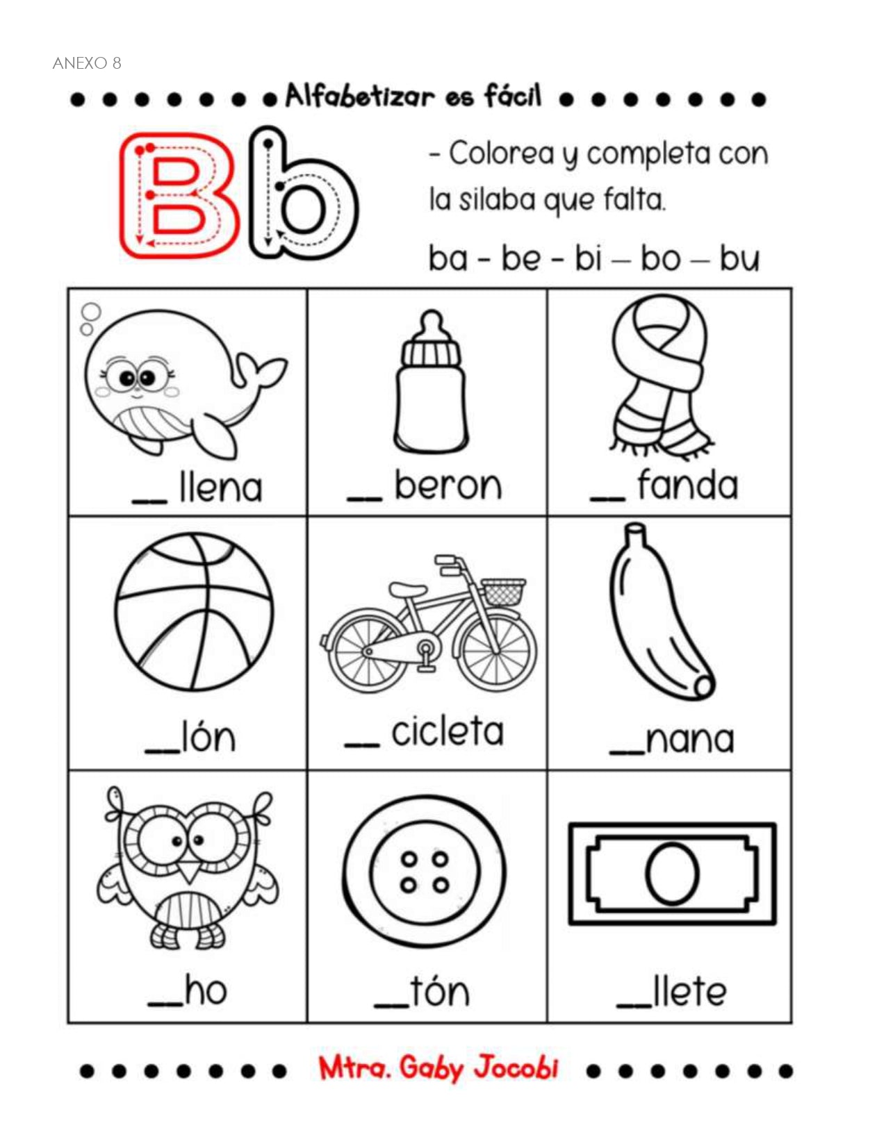 PLANEACION ALFABETIZACION Bb