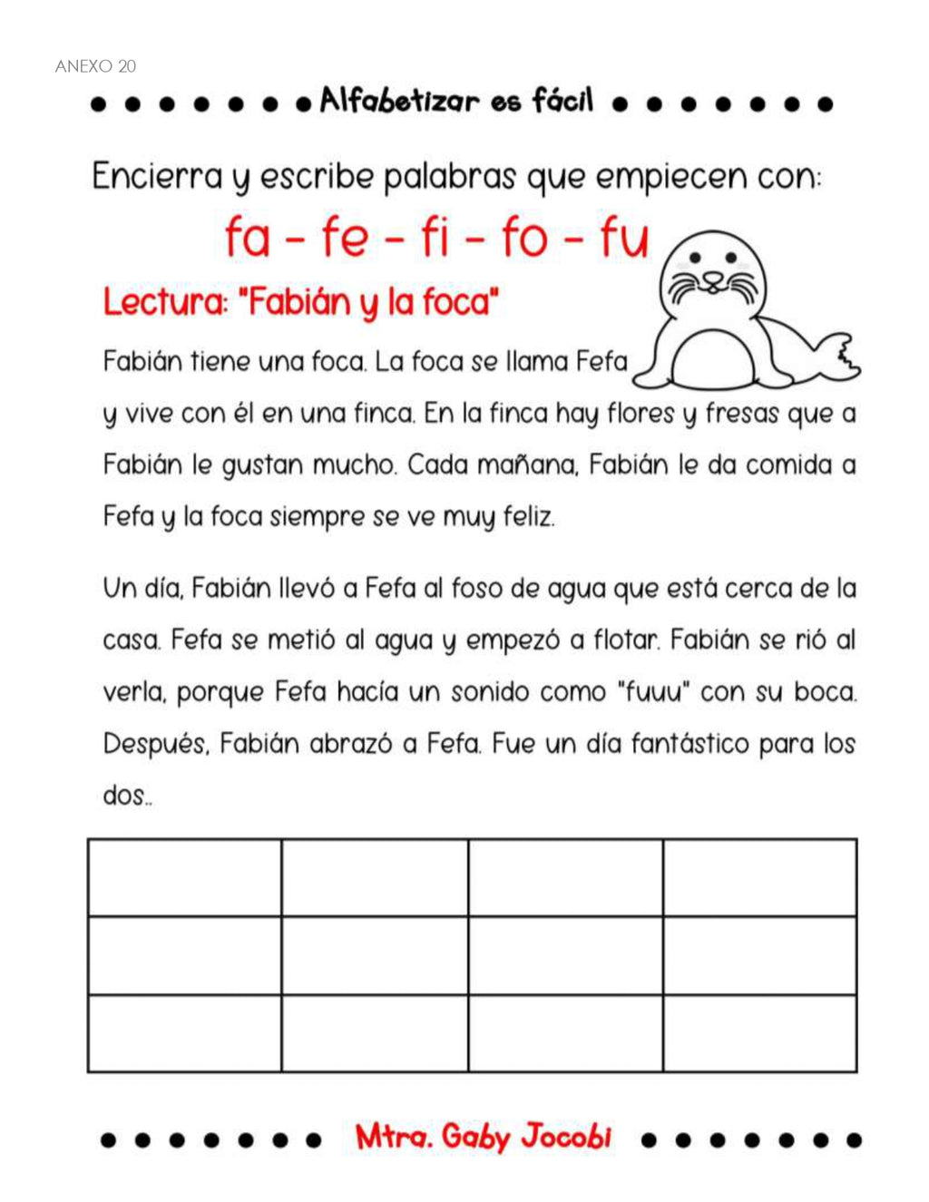 PLANEACION ALFABETIZACION Ff