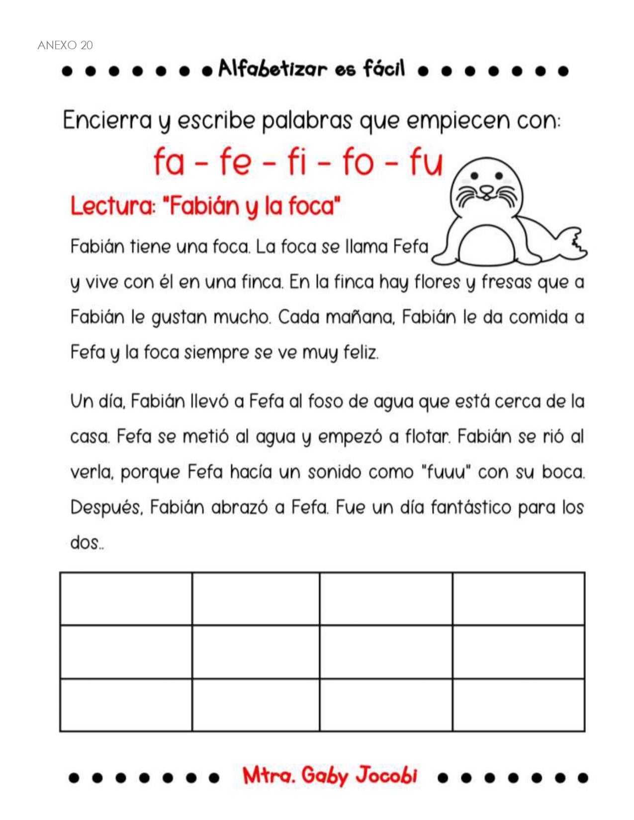 PLANEACION ALFABETIZACION Ff