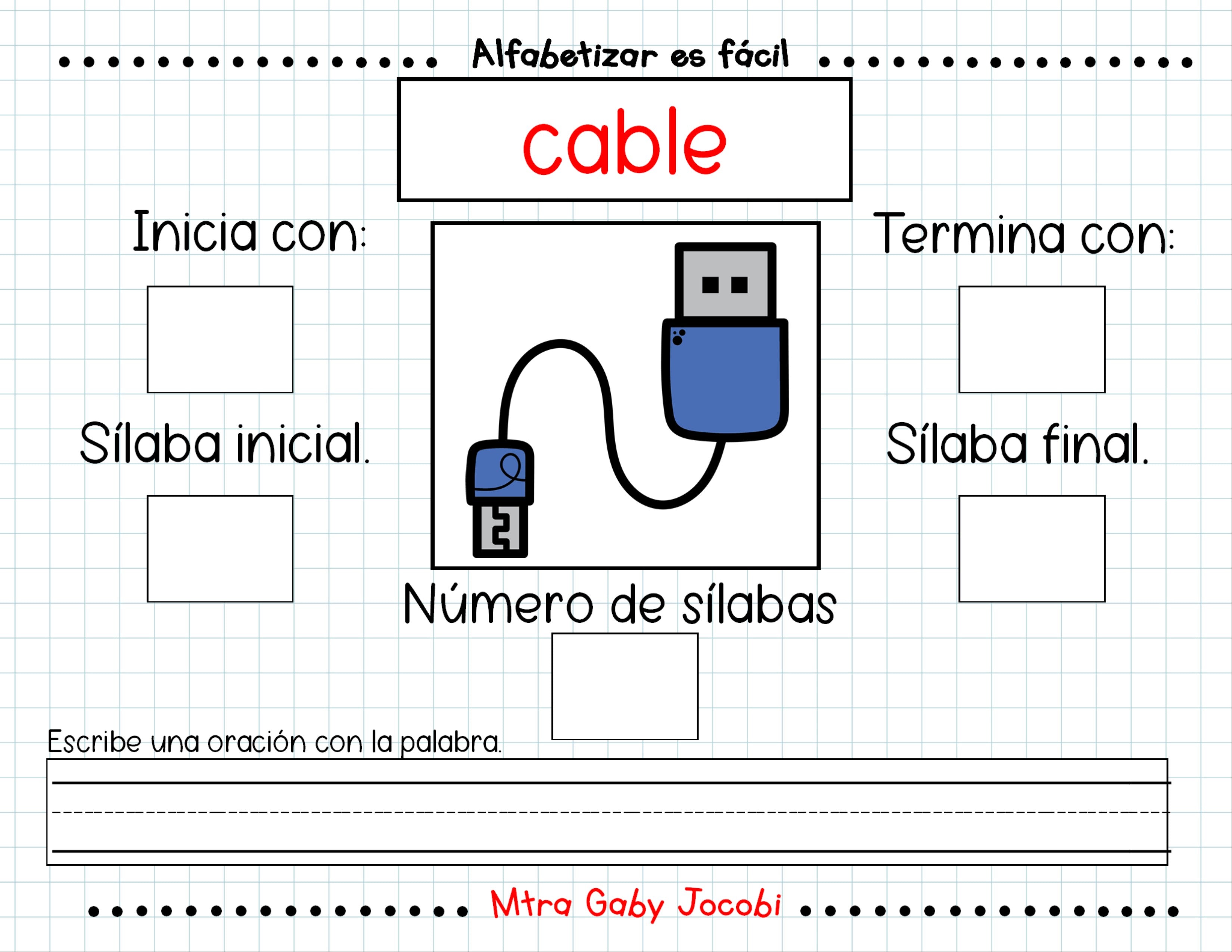 RADIOGRAFIA DE PALABRAS. Sílabas trabadas.